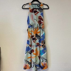 Slate & Willow Round Neck Printed Maxi Dress Size 0